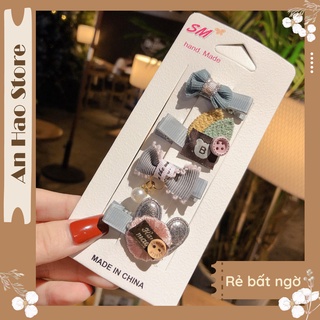 Set 4 kẹp tóc dễ thương cho bé gái