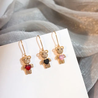 Bông tai hình gấu đính đá zircon xinh xắn