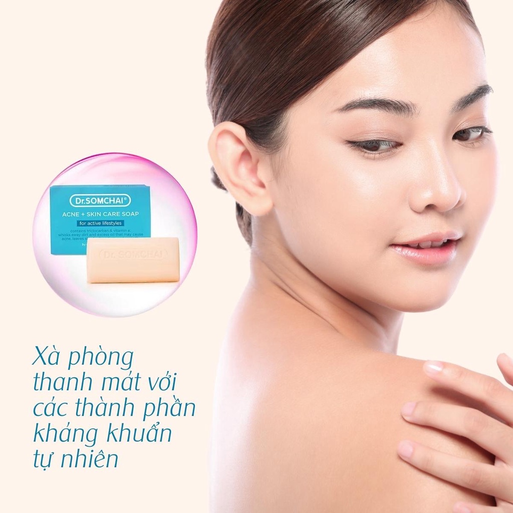 Xà phòng tắm DR.SOMCHAI ACNE&SKIN CARE FOR ACTIVE LIFESTYLE cho da tiếp xúc khói bụi, giúp thanh lọc,ngừa bệnh về da 80g