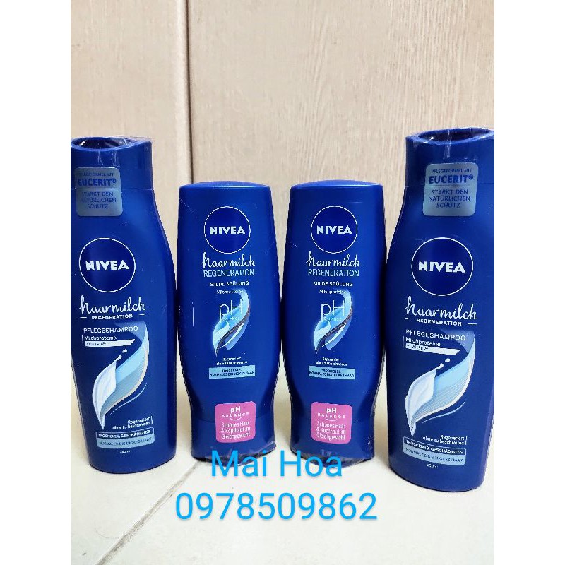 Bộ Dầu gội Nivea Haarmilch 250ml và Dầu xả NIVEA Conditioner 200ml Hairmilk