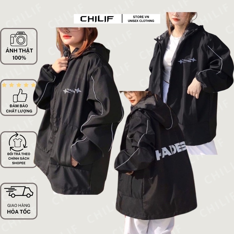Áo Khoác Dù HADES chất cực xịn [ Áo 2 Lớp lót Dù dày dặn phản quang cực đep ] Hình Ảnh + Video thât 100% Chilif