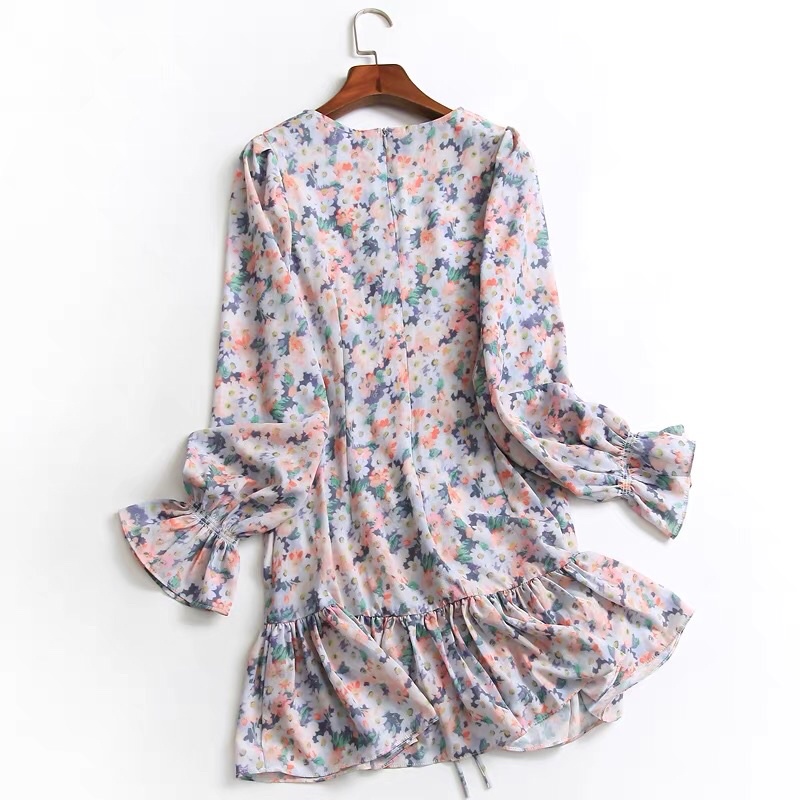 Đầm hoa tay dài Peacebird