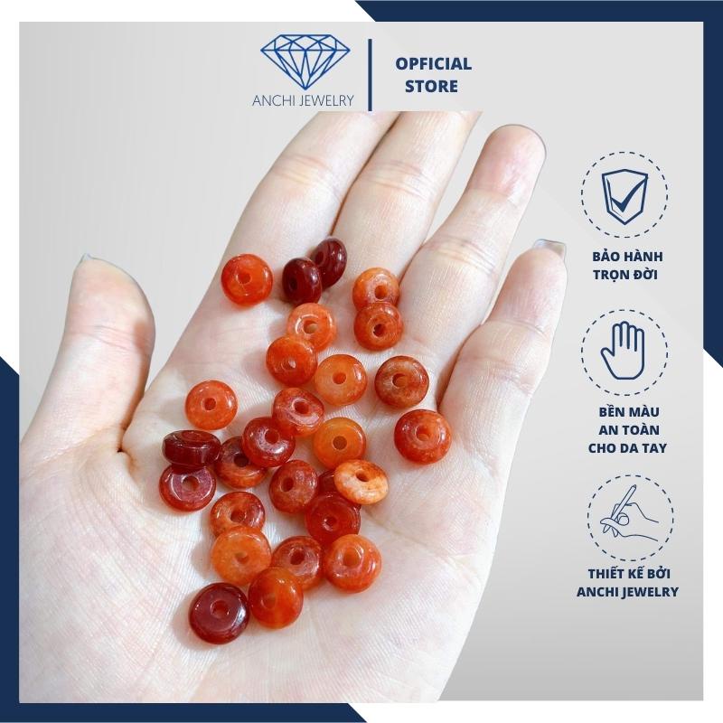 Vòng tay đồng điếu đá đỏ phong thủy mệnh hỏa, thổ. Anchi jewelry
