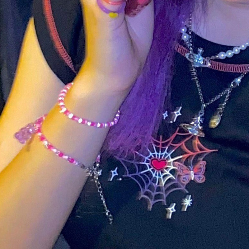 Áo Thun Nữ Ngắn Tay In Hình Trái Tim Và Bướm Phong Cách Harajuku