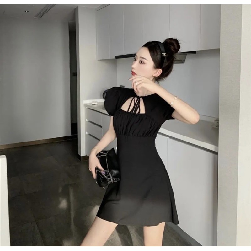 Đầm nữ ✅QUẢNG CHÂU✅ váy nữ đẹp Hà Nội order taobao có sẵn, váy kiểu cut out ngực tay phồng nhẹ hottrend | BigBuy360 - bigbuy360.vn