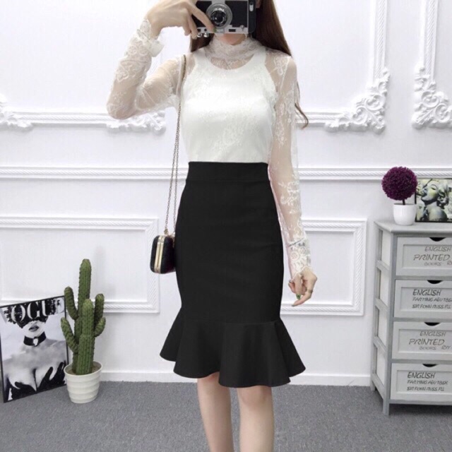 Chân váy đuôi cá dáng dài 60cm đủ màu thời trang | BigBuy360 - bigbuy360.vn