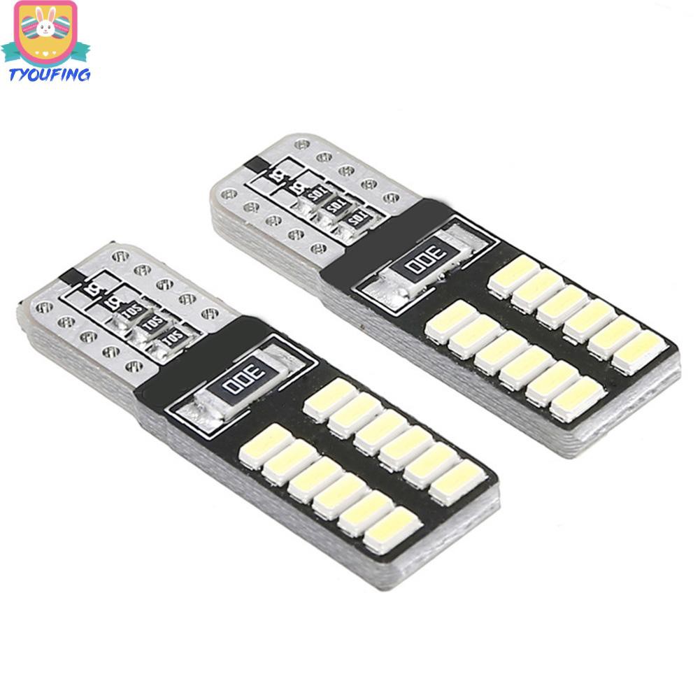 Set 2 Đèn Led T10 Smd3014 24 Bóng 6000k 12v Dc Chuyên Dụng Cho Xe Hơi