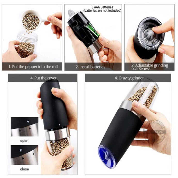 Sản Phẩm Máy xay hạt tiêu và gia vị GB-5089. Chất liệu thép không gỉ 201, ABS, Acrylic, lõi Mài gốm. Bảo hành 6 tháng. (