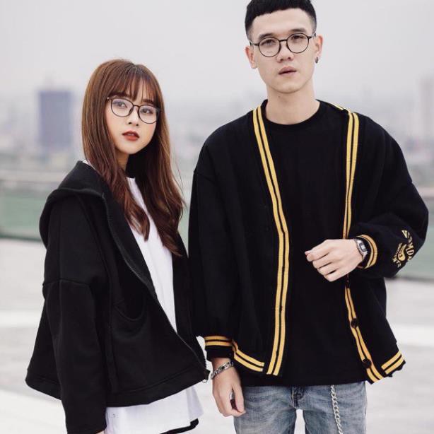 Áo khoác CARDIGAN VERMONT ĐEN THÊU TAY UNISEX