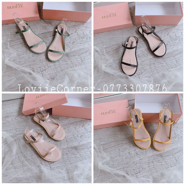 LOVIIECORNER - GIÀY SANDAL ĐẾ BỆT - SANDAL THỜI TRANG QUAI MẢNH KHÓA GÀI -GIÀY SANDAL DA MỀM QUAI MẢNH-S100801 | BigBuy360 - bigbuy360.vn