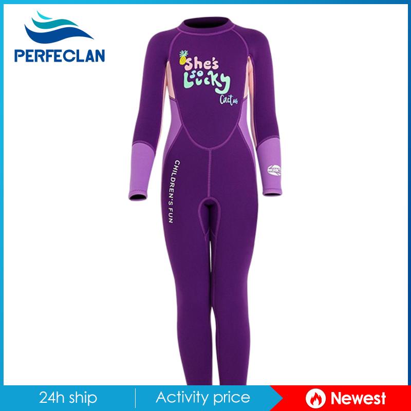 Bộ Đồ Lặn Một Mảnh Tay Dài Dày 2.5MM Cho Bé Gái