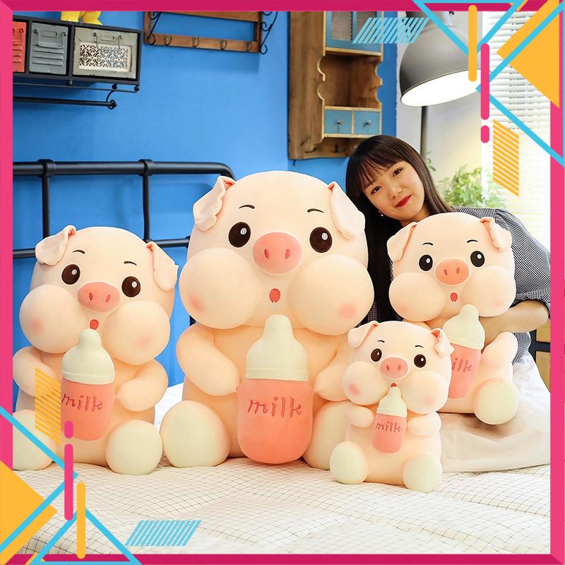 Gấu bông heo con hút sữa