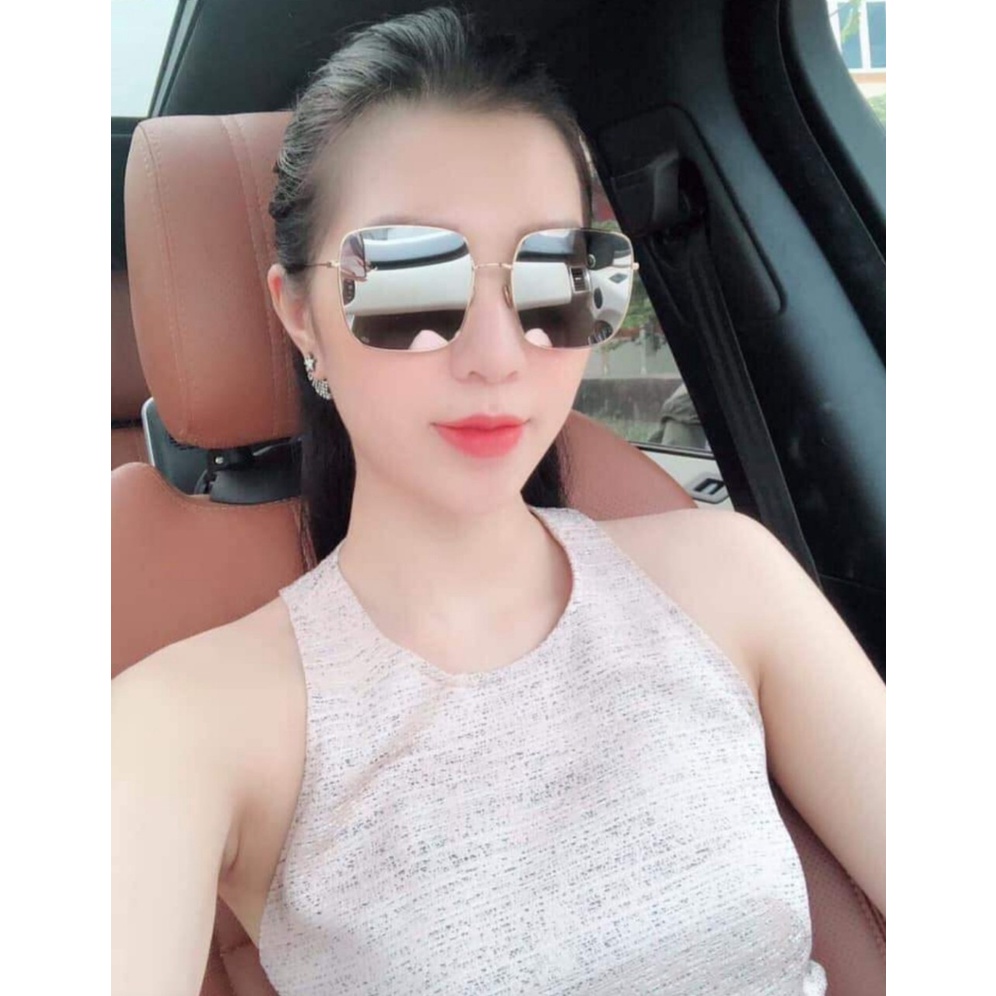 Freeship Kính mát nam nữ kính thời trang form vuông thiết kế tráng gương sang chảnh