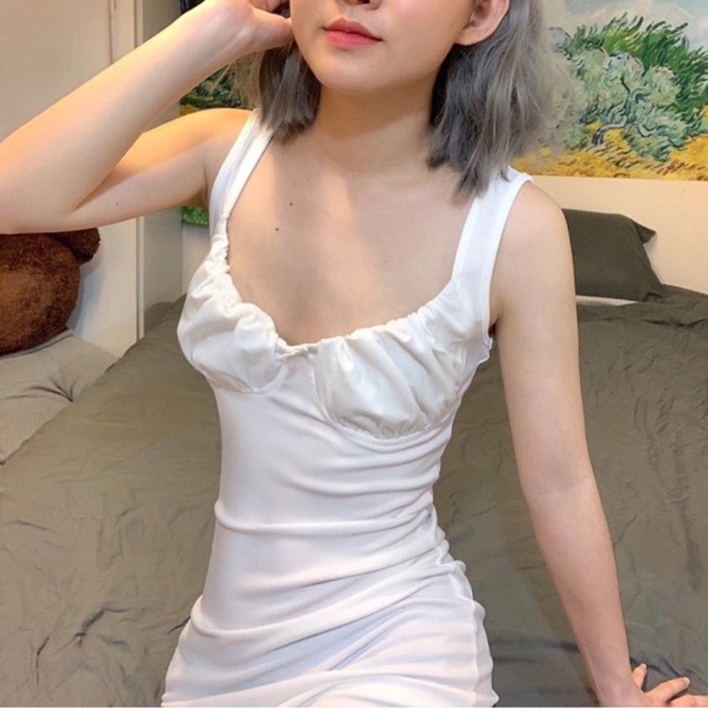 Váy thun ôm body nhún ở ngực sang trọng