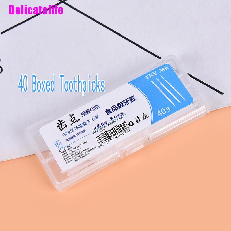 Hộp 40 tăm xỉa răng nha khoa chăm sóc răng miệng tiện dụng chất lượng cao