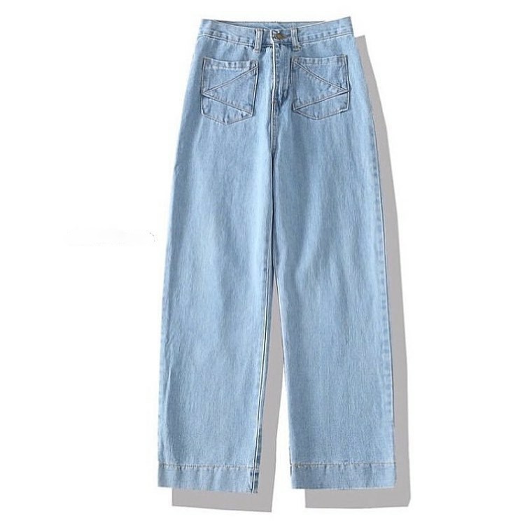 Quần Baggy Jean Ống Rộng 2 Túi Xanh Unisex