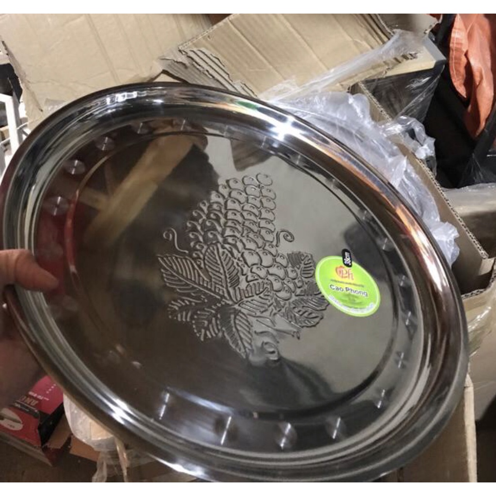 Khay Inox tròn các size đường kính 26/28/30/32/34/36/38/40 cm