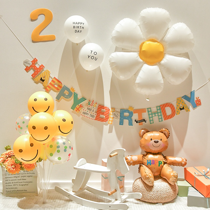 Bong Bóng Hình Gấu Hoạt Hình Dễ Thương Trang Trí Tiệc Sinh Nhật