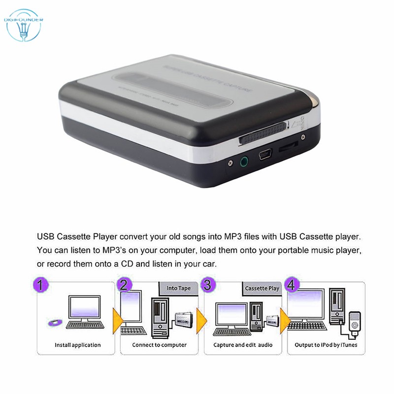 Máy phát băng cát sét chuyển đổi sang máy tính MP3 cổng USB