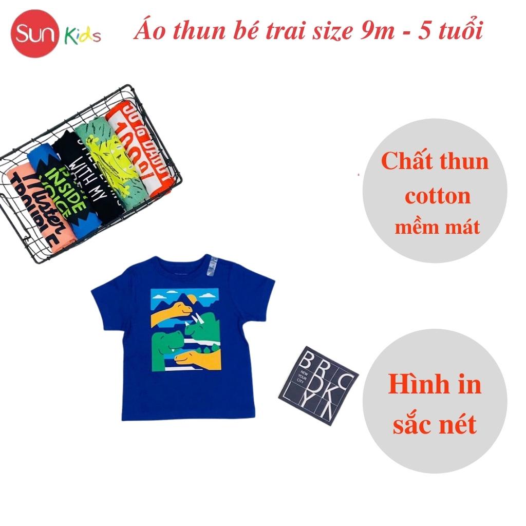 Áo thun bé trai xuất xịn, áo phông cho bé trai, chất cotton, size 9m - 5 tuổi - SUNKIDS