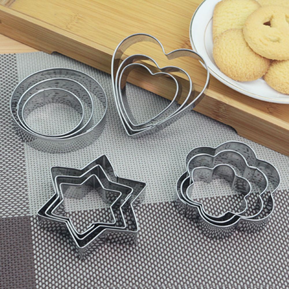 3pcs DIY Biscuit Flower Heart Cookie Cutter