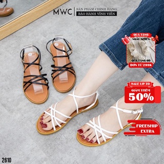 Giày sandal nữ quai mảnh đan chéo MWC NUSD- 2610
