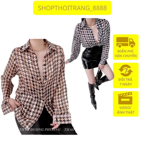 ÁO SƠ MI LỤA MỎNG MỀM MÁT HỌA TIẾT ĐỘC LẠ CÁ TÍNH HOTTREND CHO NỮ