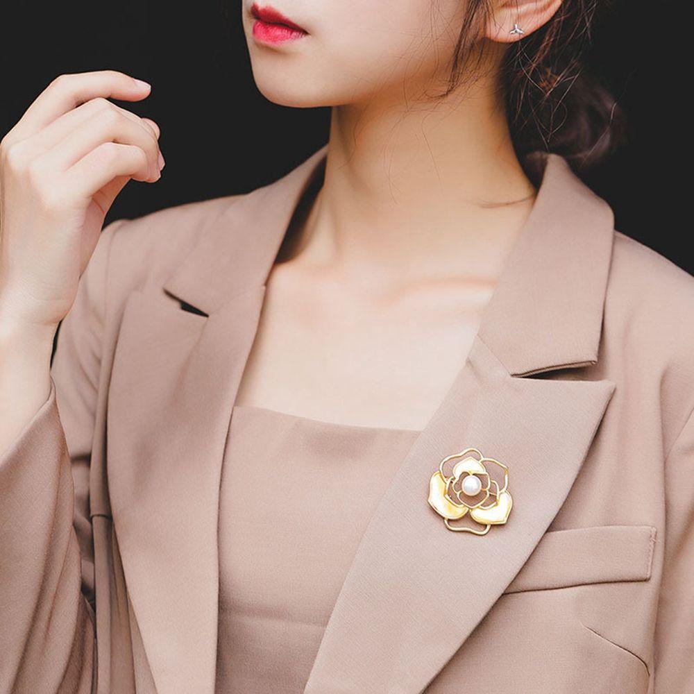 MXGOODS Ghim Cài Áo Hình Hoa Trà Đính Đá Nhân Tạo Thời Trang Cho Nữ