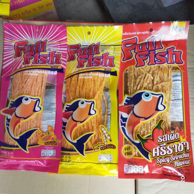 Cá khô sợi Full Fish vị Cay, vị BBQ, vị Gà Nướng Và vị Cua 80g Thái Lan