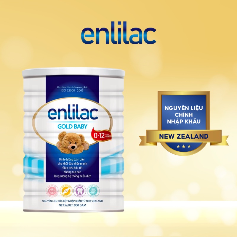 Sữa Bột Cao Năng Lượng Cho Bé Giúp Bổ Sung Chất Dinh Dưỡng Thiết Yếu ENLILAC Gold Baby 400g-900g/Hộp