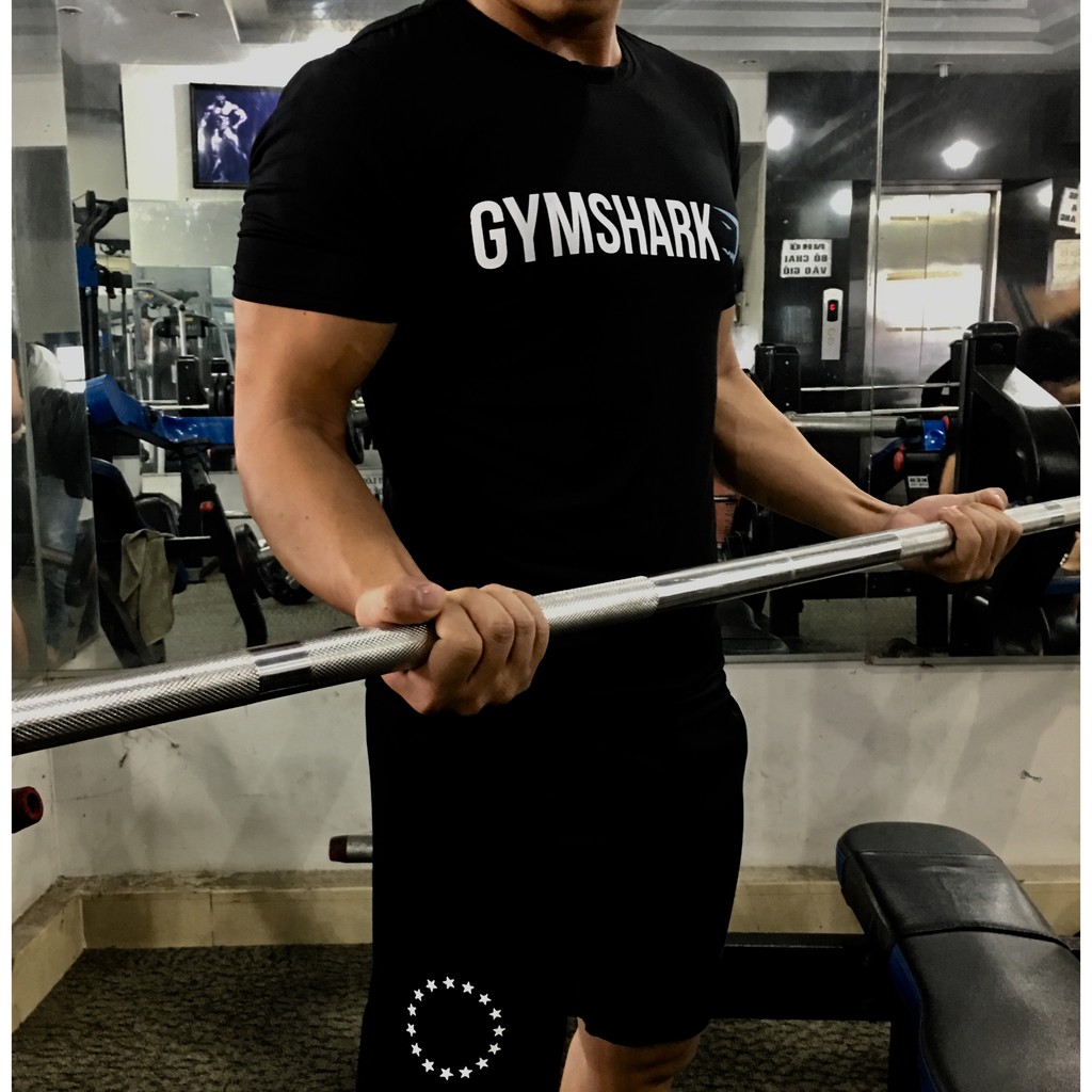 Áo Gym Shark thể thao ôm body thoáng mát thấm mồ hôi co giãn 4 chiều tập gym đi dạo thoải mài không nhăn x