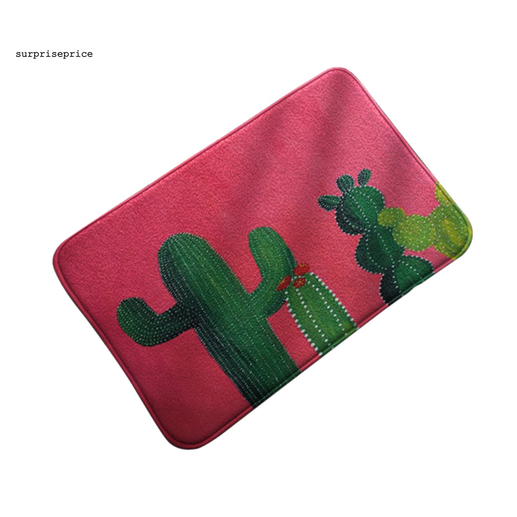 Thảm lót cửa chùi chân siêu nhẹ in hình cây xương rồng trang trí phòng tiện dụng