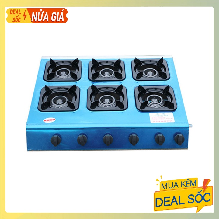 Bếp gas bán công nghiệp 6 họng - 6 cửa ngang Siêu bền