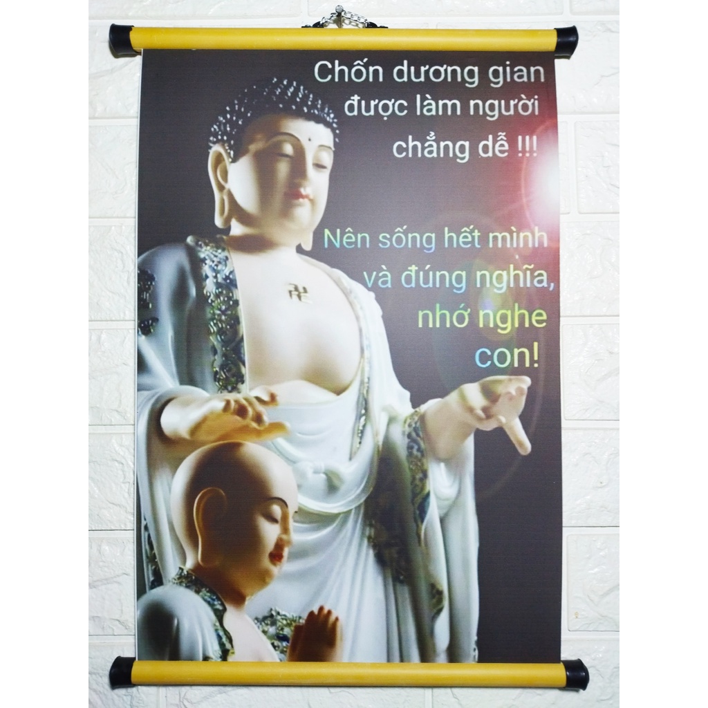 TRANH PHẬT (Làm người chẳng dễ...) - Nẹp nhựa cao cấp - KÍCH THƯỚC 30*60 - MÃ SP 4A-16 - Shop Thành Tâm