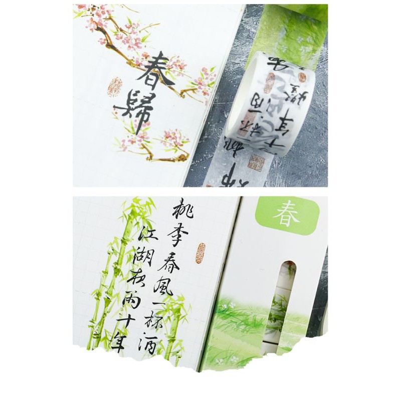 Set 5 cuộn băng dán washi tape