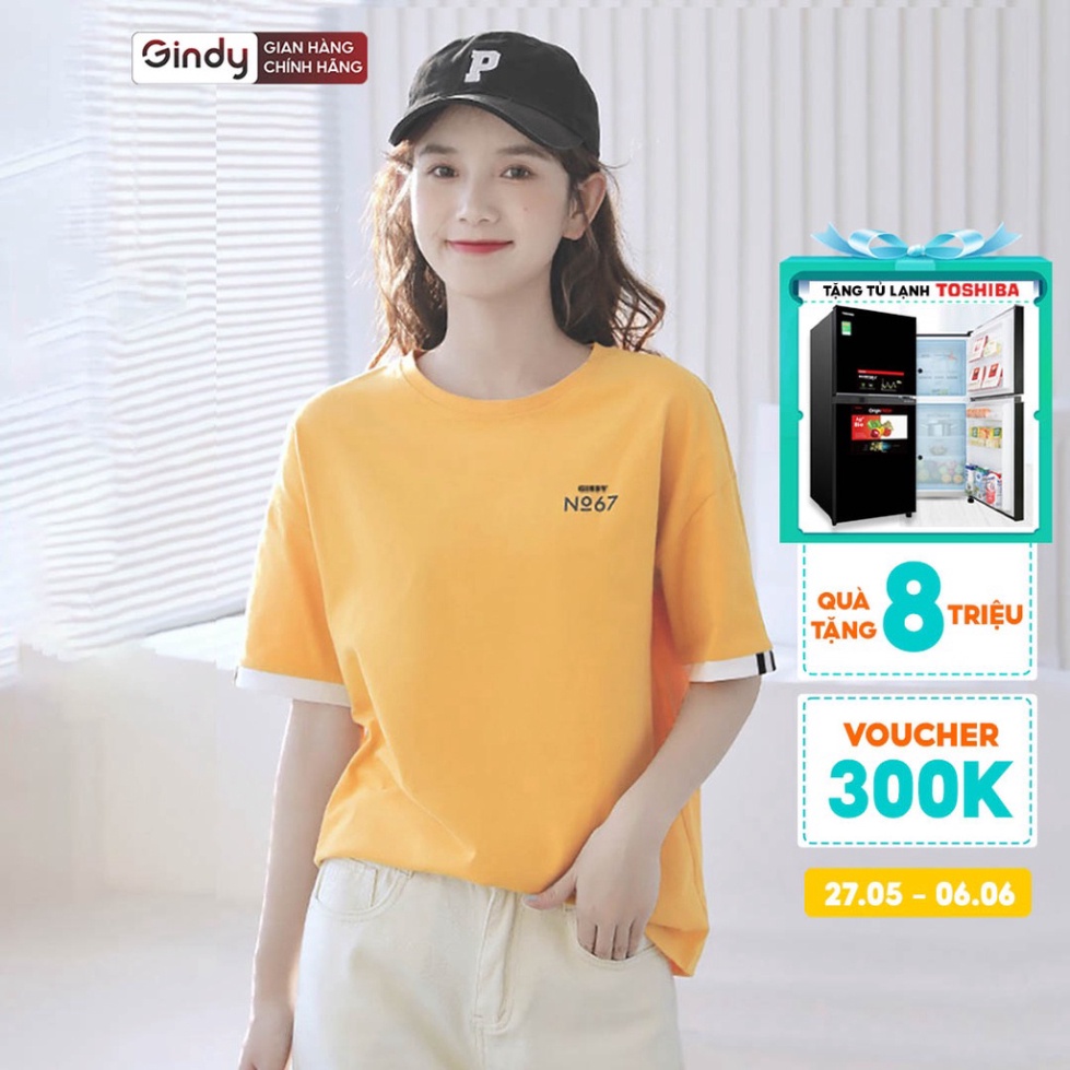 (Hàng Sỉ) Áo thun nữ form rộng tay lỡ cổ tròn phông dáng basic vải cotton co giãn, thoáng mát thấm hút mồ hôi unisex GIN