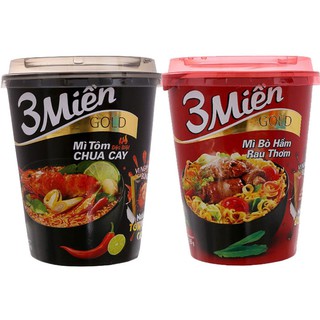 Mì 3 Miền Gold bò hầm rau thơm/ tôm chua cay 65g