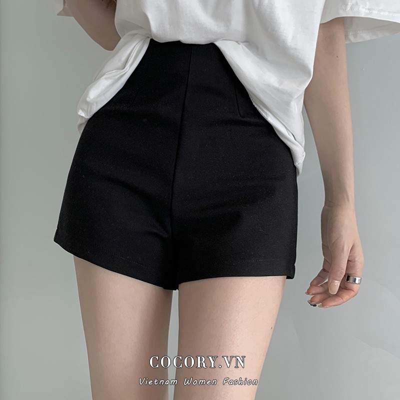 Quần Đùi Lưng Cao Màu Trơn Thiết Kế Ôm Sát Quyến Rũ Cho Nữ | BigBuy360 - bigbuy360.vn