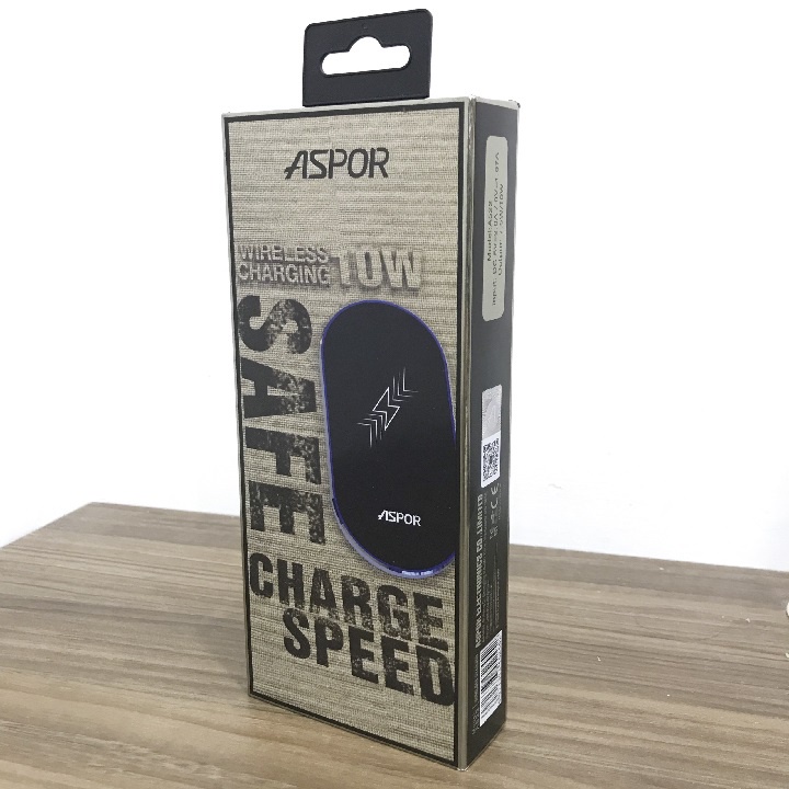 ✨A522 - 10W✨ Đế Sạc Nhanh ASPOR Cho IPhone 11 Pro Xs Max X Xr/Samsung S20 Xiaomi Mi Thiết Kế Không Dây 10W Qi Cổng USB