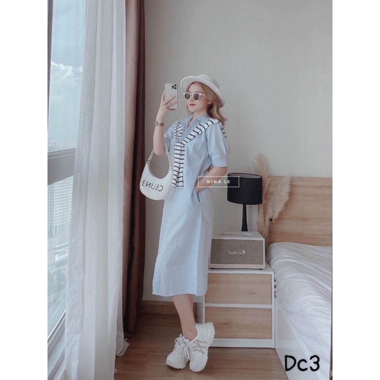 Đầm Suông Cổ Sơ Mi Mặc Nhóm ĐI Chơi Siêu Hot hhp (Mẫu Mới)