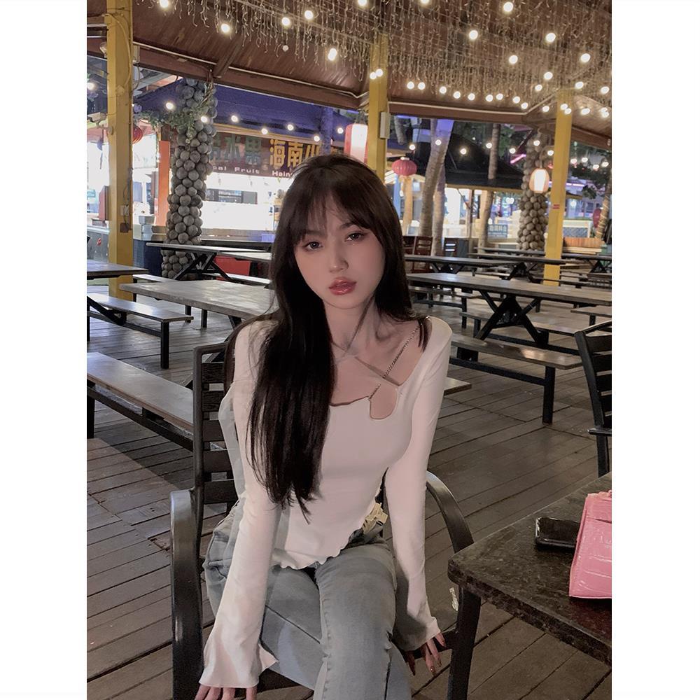 Áo kiểu nữ COZOKC tay dài trễ vai thời trang quyến rũ