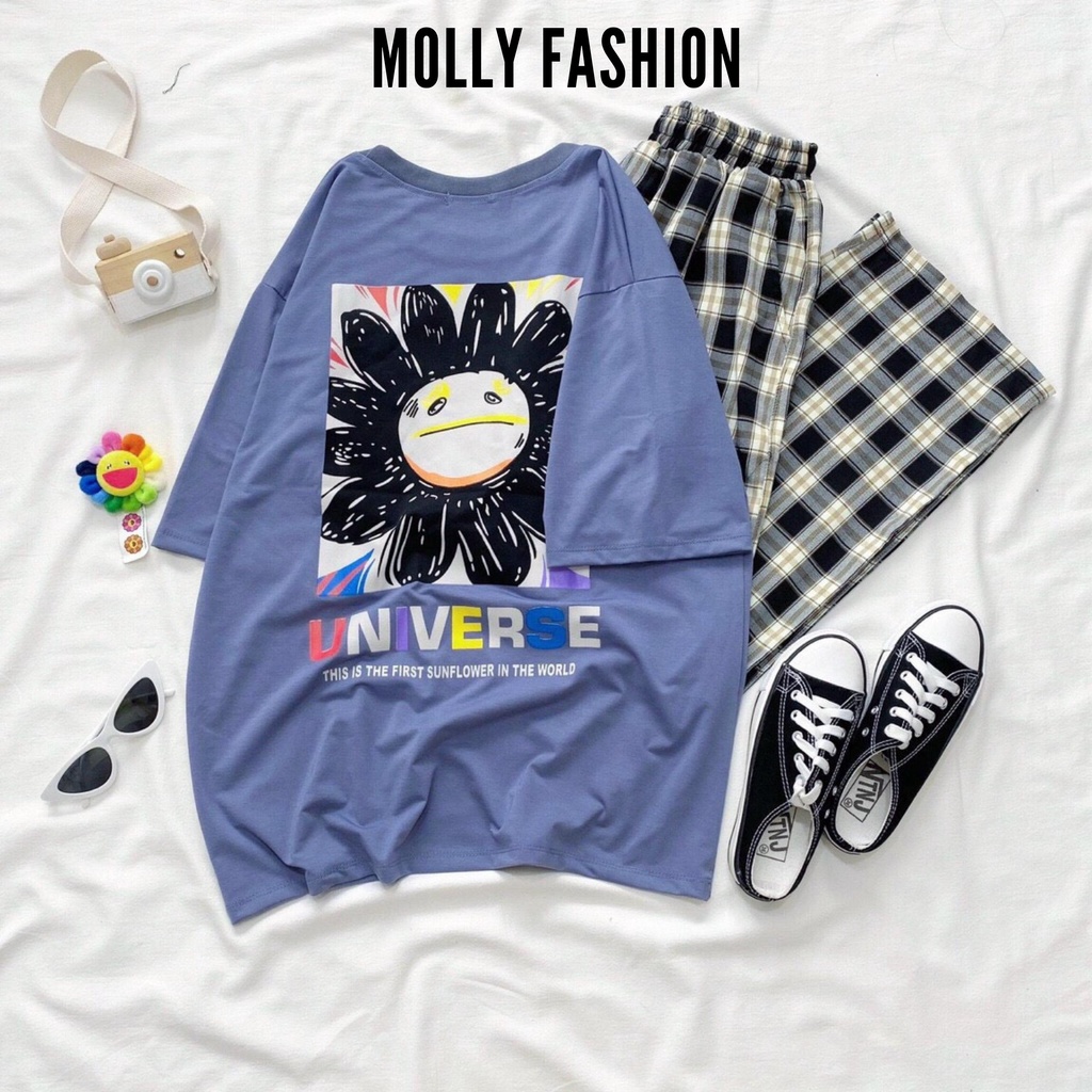 Set đồ nữ quần dài Caro Kate ống rộng UNIVERSE ❤️ Đồ bộ hoạt hình Freesize Molly Fashion