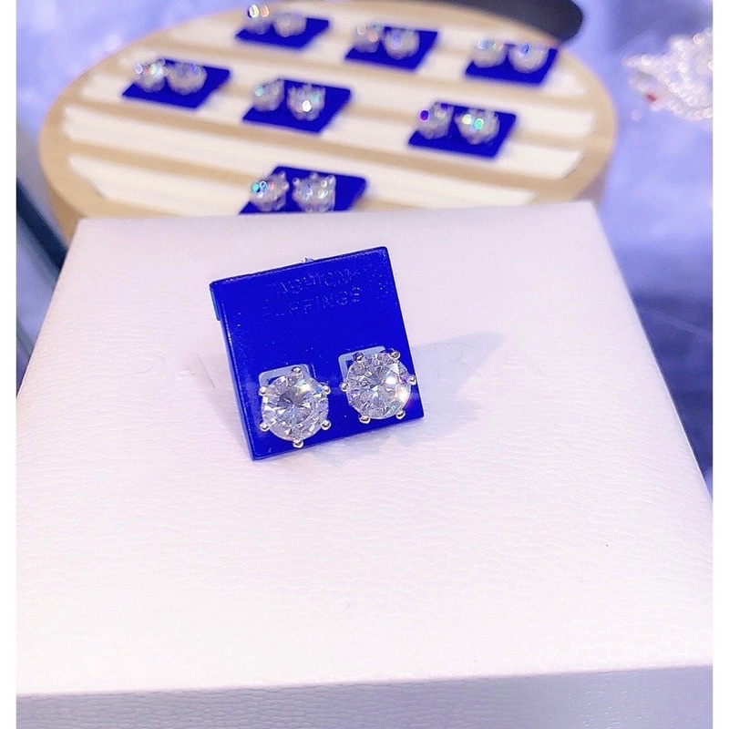 Bông tai nụ đá 6 chấu bạc ta,Khuyên tai bạc nụ đá nhiều size -Minh Tâm Jewelry