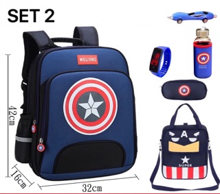 CẶP SÁCH, BALO ĐI HỌC CHO BÉ SET 7 MÓN
