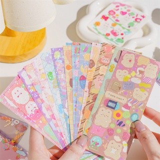 Zanmo set 2 tờ nhãn dán sticker gấu thỏ kim tuyến laser lấp lánh