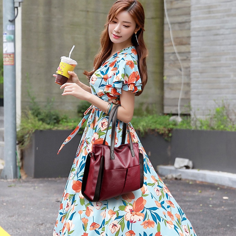 Túi Đeo Vai Cỡ Lớn Bằng Da Mềm Kiểu retro Thời Trang Cho Nữ