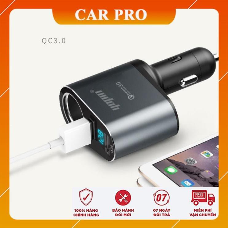 Chia tẩu sạc nhanh Yopin - 1 tẩu 2 USB tích hợp sạc nhanh QC 3.0 - 2.4A - CAR PRO