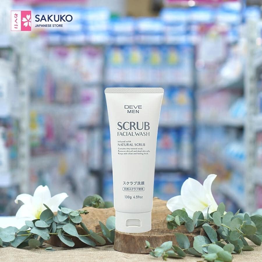 Sữa Rửa Mặt Cho Nam Dịu Nhẹ Deveman Kèm Hạt Tẩy Da Chết Nhật Bản 130g - SAKUKO