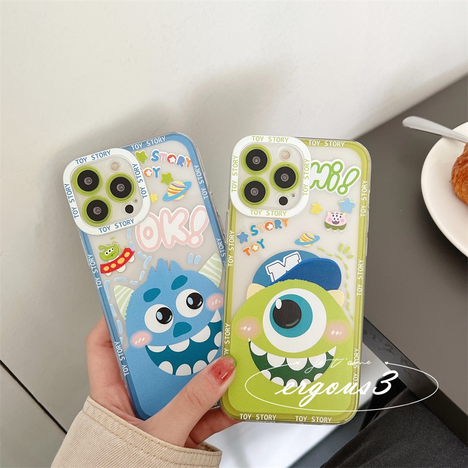 Ốp Điện Thoại Mềm Họa Tiết Quái Vật Hoạt Hình Bảo Vệ Ống Kính iPhone 14 13 12 11 Pro Max SE2020 X XR Xs Max 7 8 6 6s Plus
