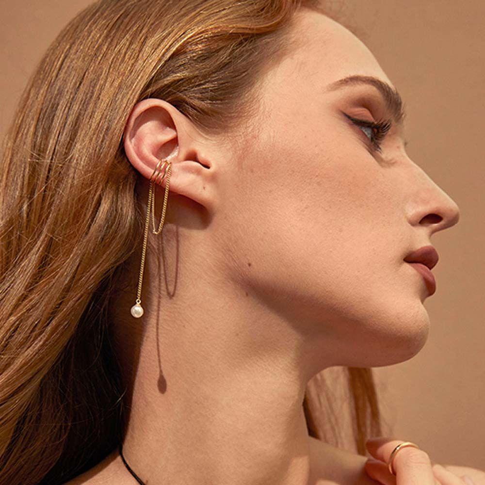 Khuyên Tai Dạng Kẹp Bằng Đồng Phong Cách Hàn Quốc Thanh Lịch Cho Nữ